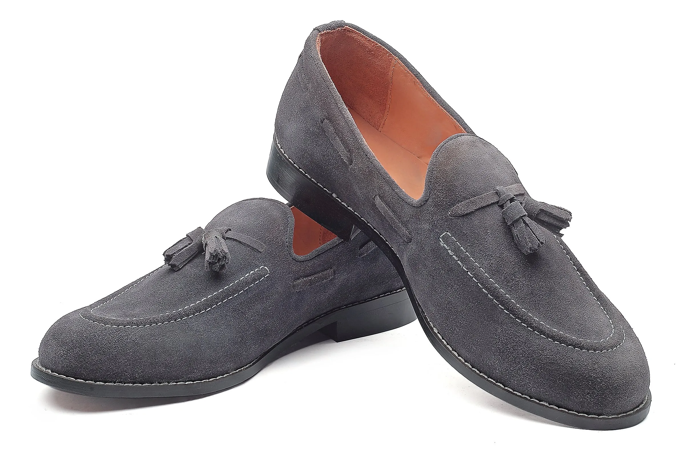 Hampton Suede Tassel Loafers - Charcoal Grey