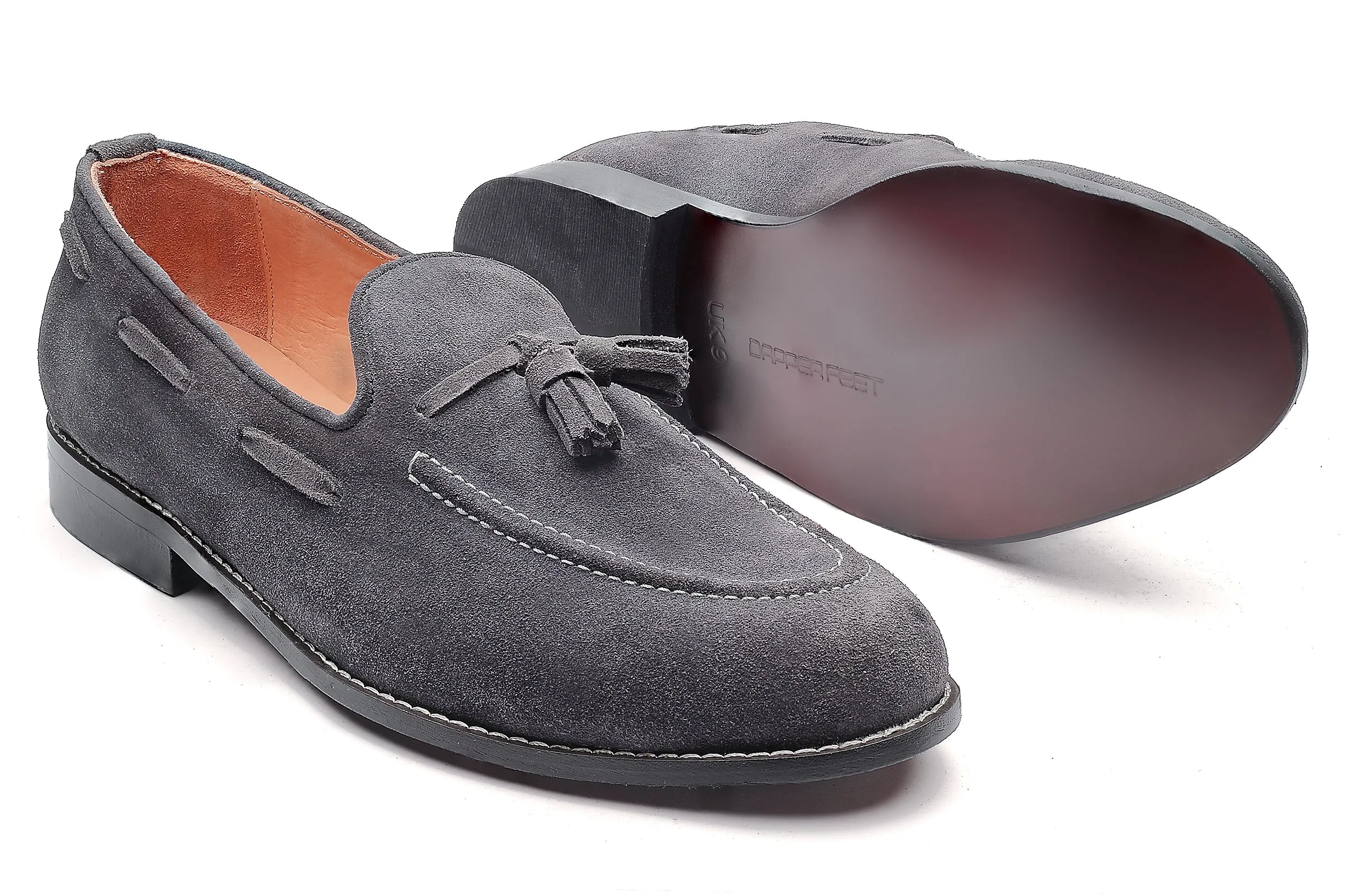Hampton Suede Tassel Loafers - Charcoal Grey