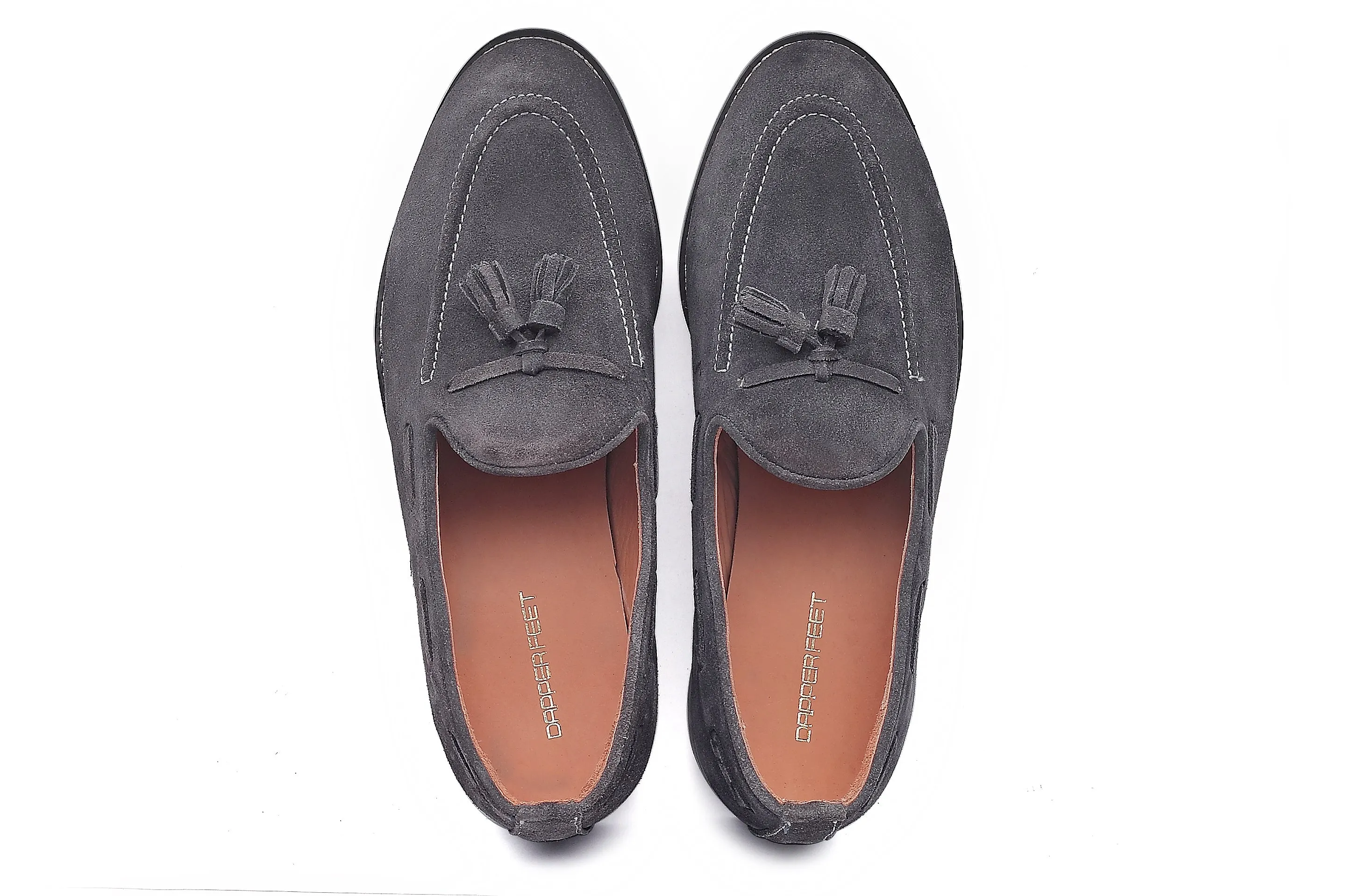 Hampton Suede Tassel Loafers - Charcoal Grey