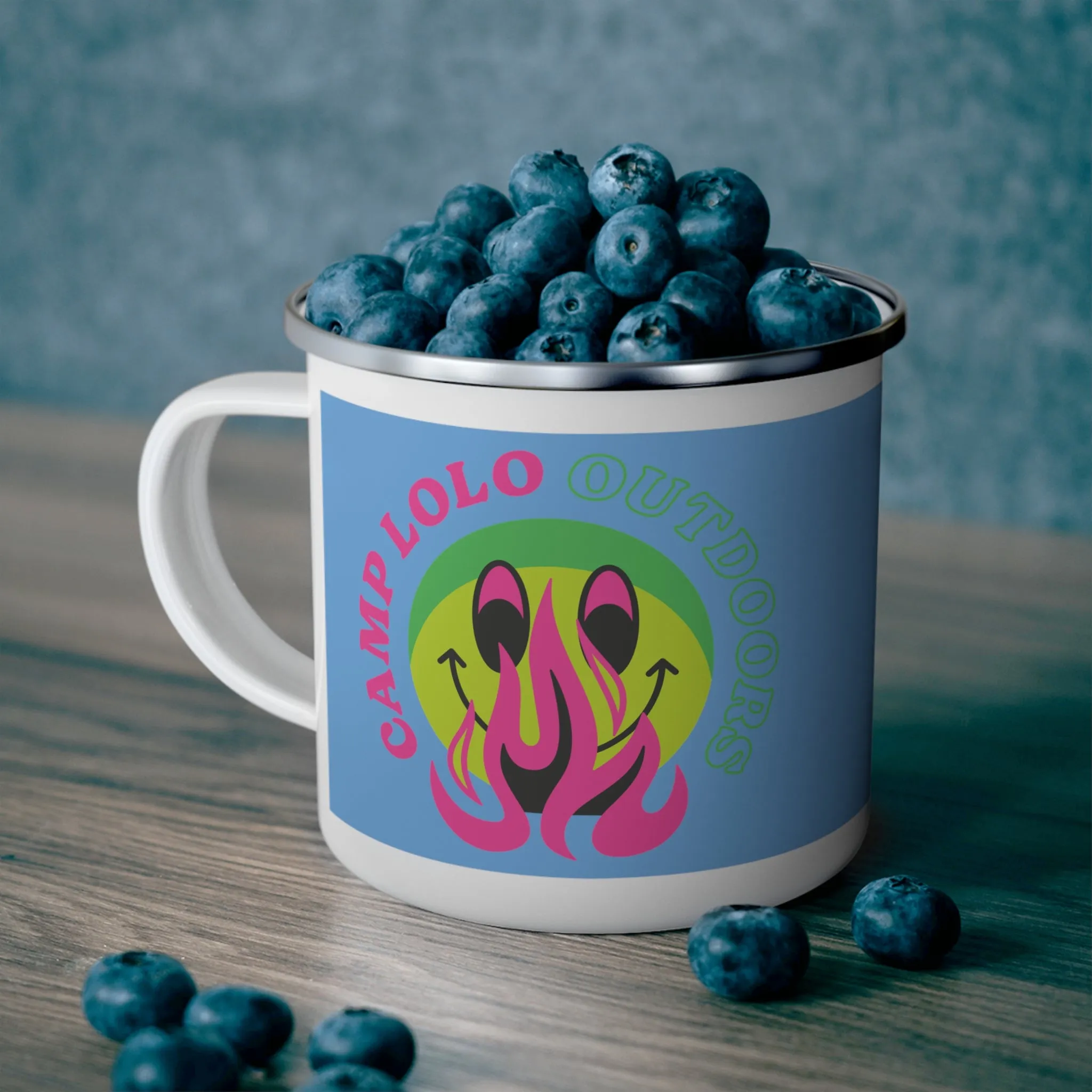 Happy Camper Enamel Camping Mug