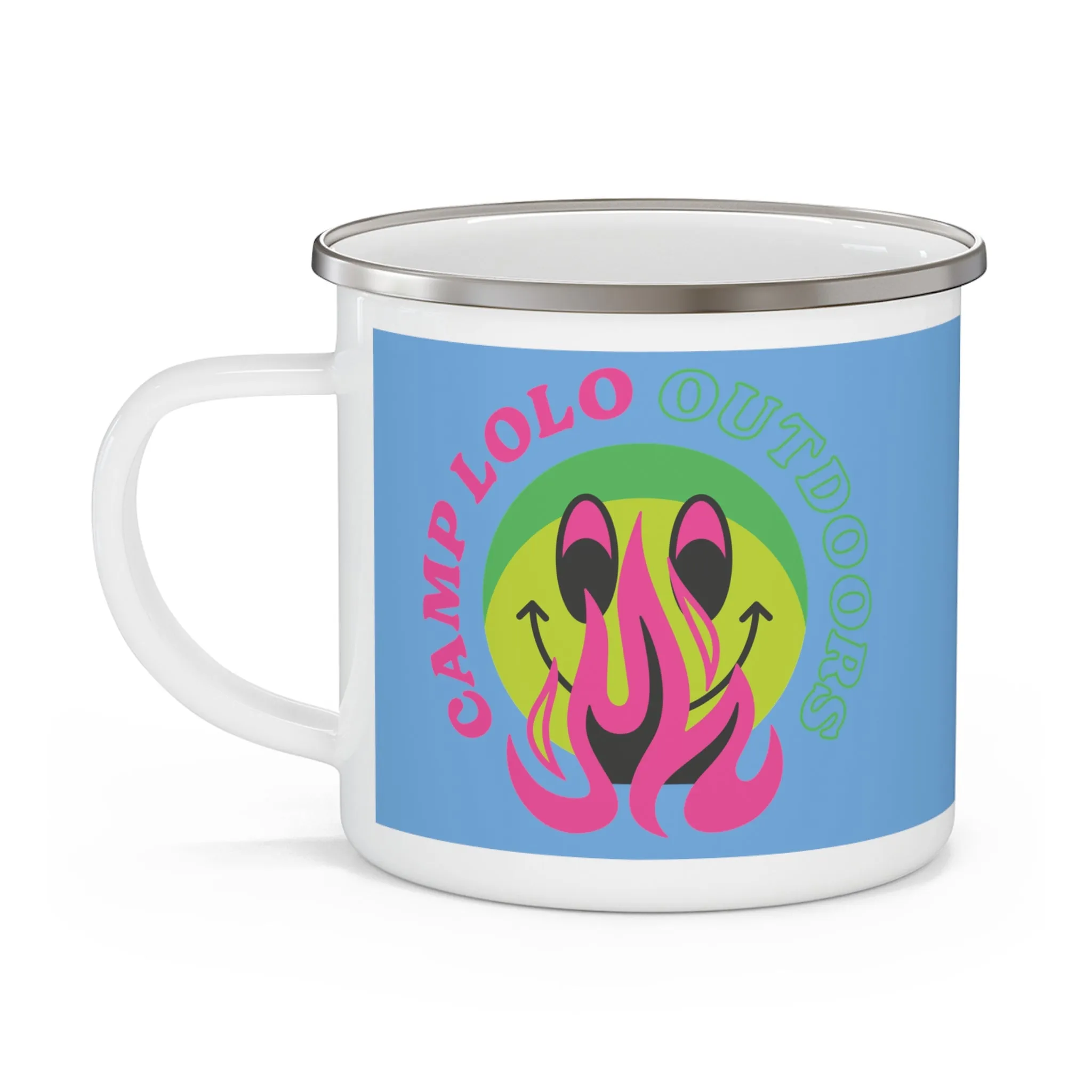 Happy Camper Enamel Camping Mug