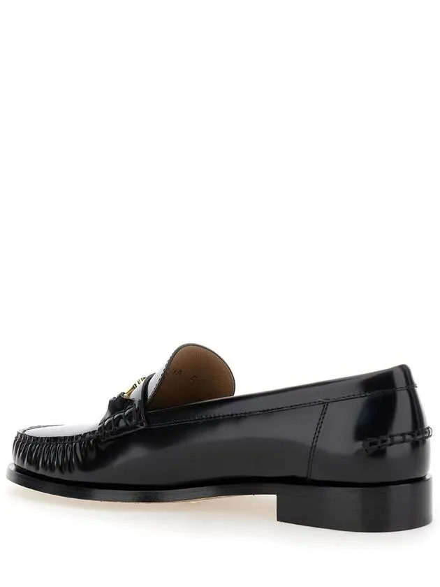 'Harry' Slip-On Loafer With Chain Detail In Leather Woman