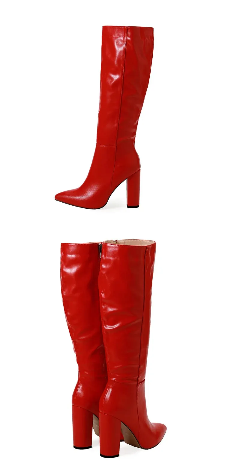 High-Heeled Knee-High Boots