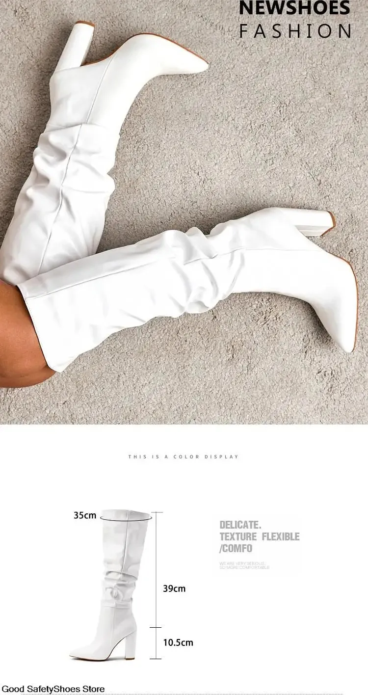 High-Heeled Knee-High Boots