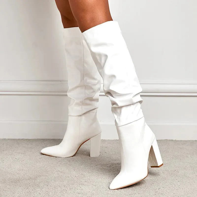 High-Heeled Knee-High Boots