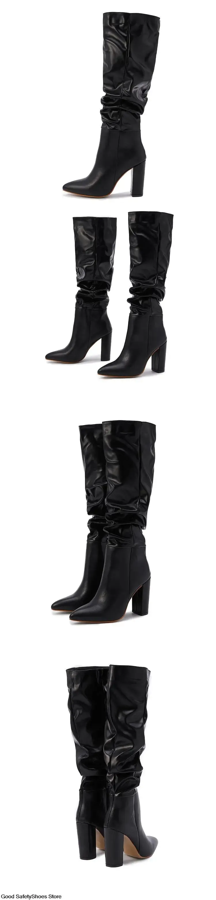 High-Heeled Knee-High Boots