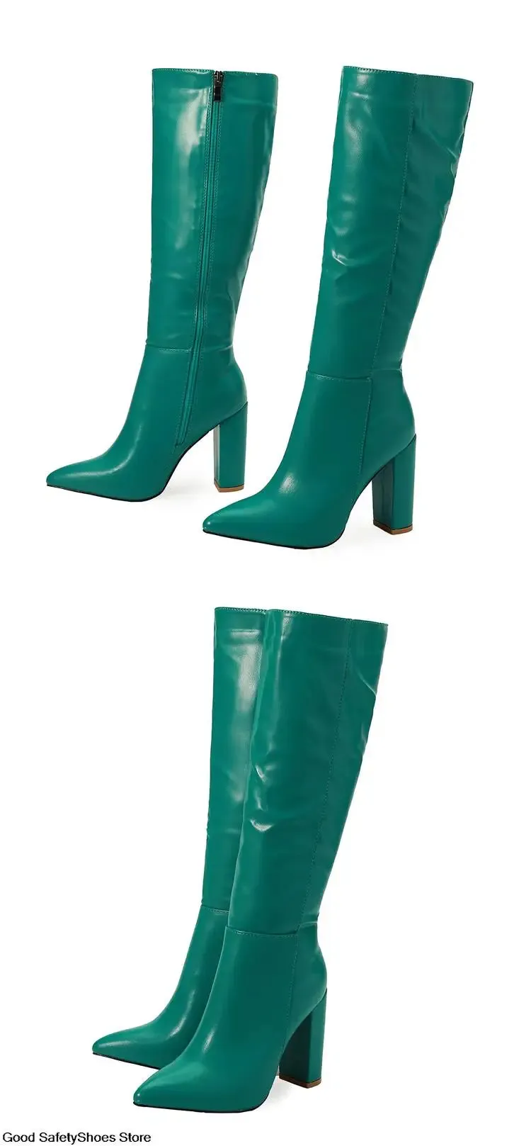 High-Heeled Knee-High Boots