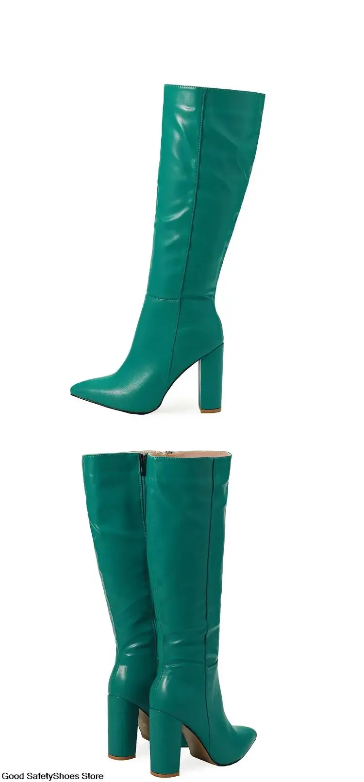 High-Heeled Knee-High Boots