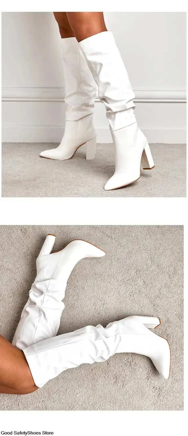 High-Heeled Knee-High Boots