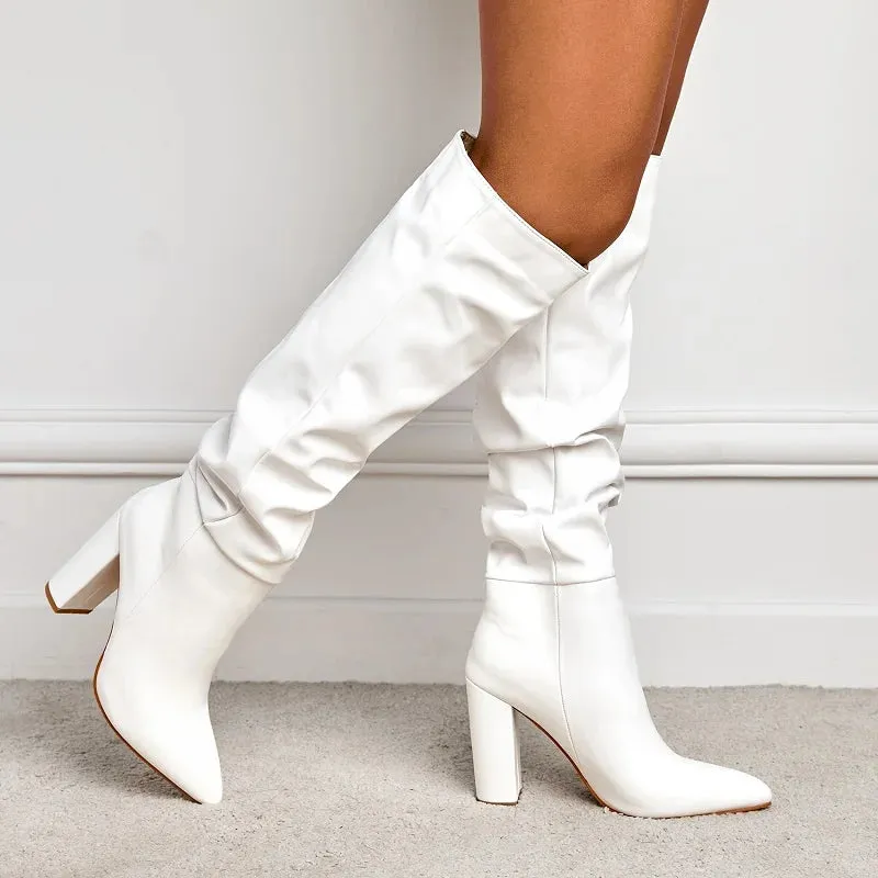 High-Heeled Knee-High Boots