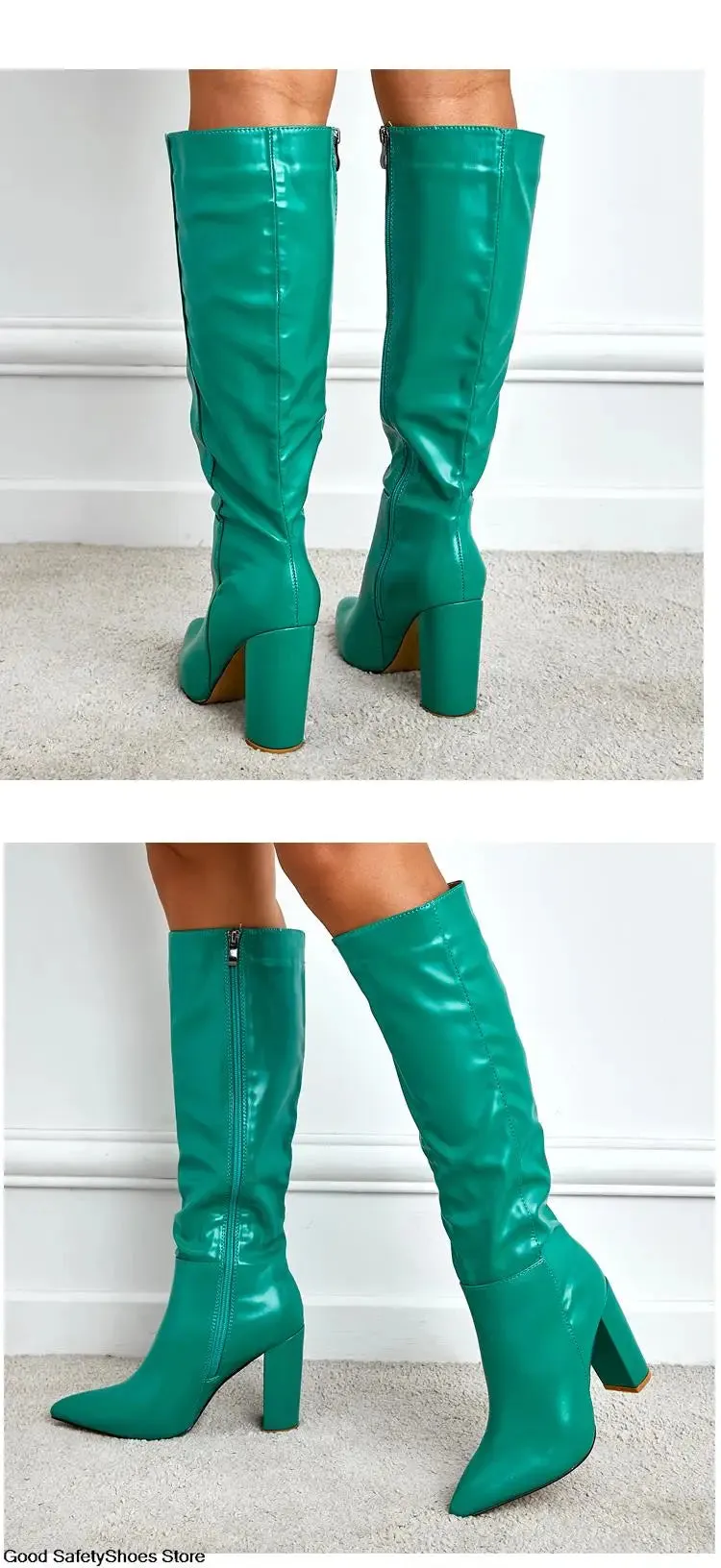 High-Heeled Knee-High Boots