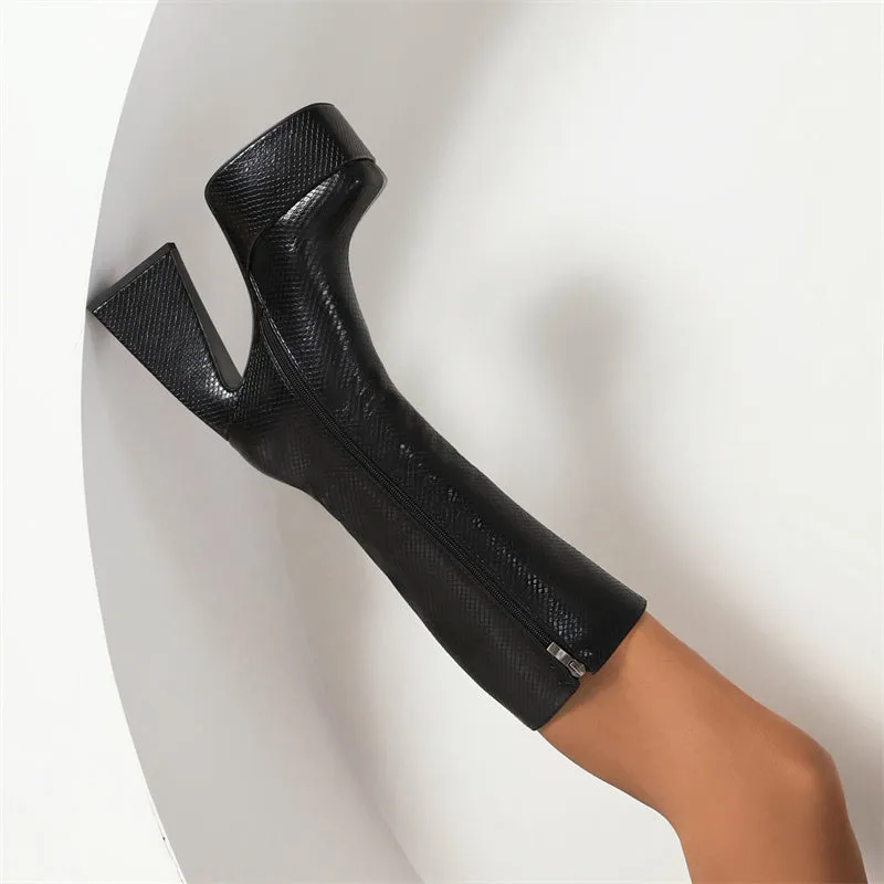 Hope 5 Inch Platform Boots Black