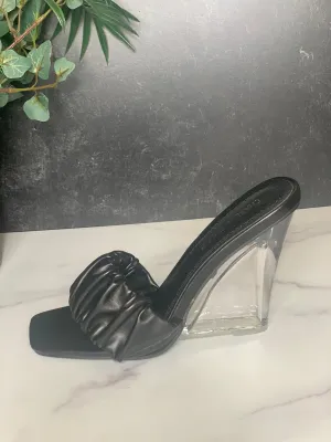Iris wedge Mule-Black