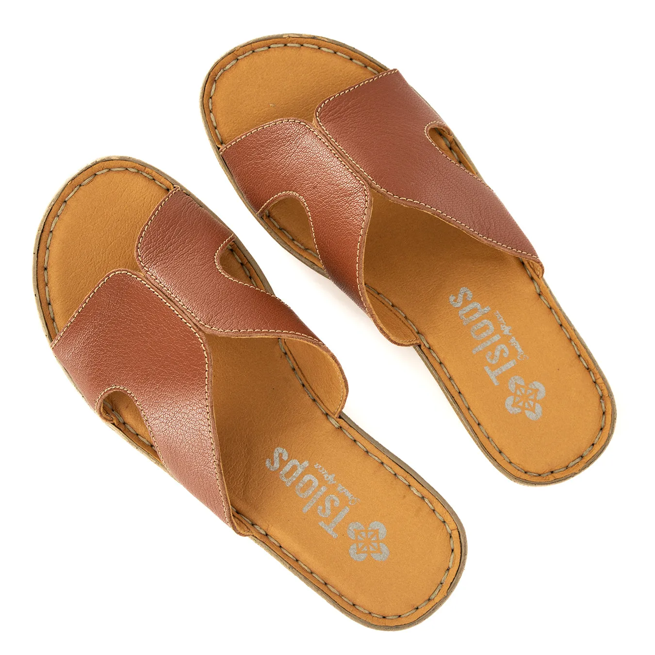 Isibani : Ladies Leather Tslops Wedge Heel Sandals in Suede Cayak