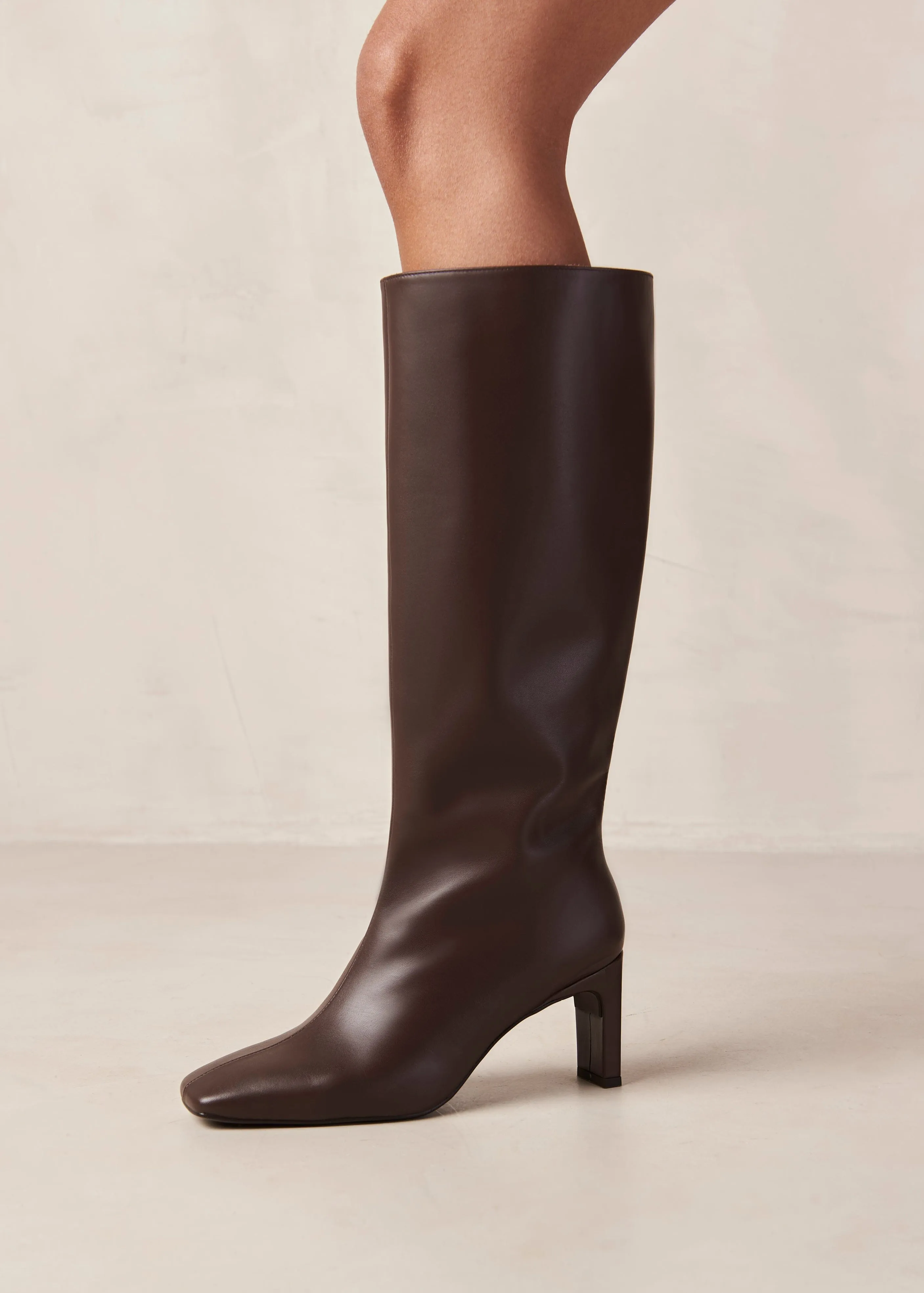 Isobel Coffee Brown Leather Boots