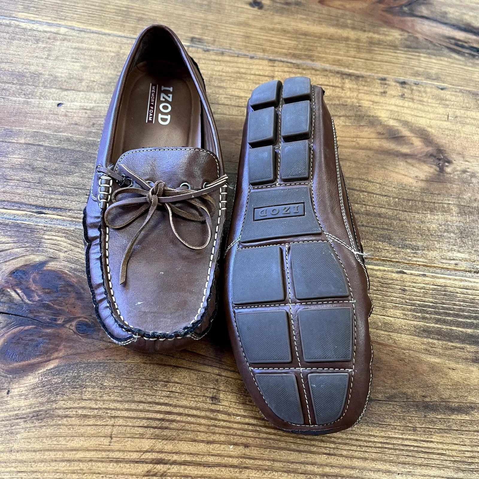 Izod Men's Burton Slip On Leather Loafer Shoes Size 9.5