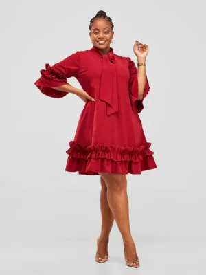 Jolly Fancy Wear Lulu Shift Dress - Rust Brown