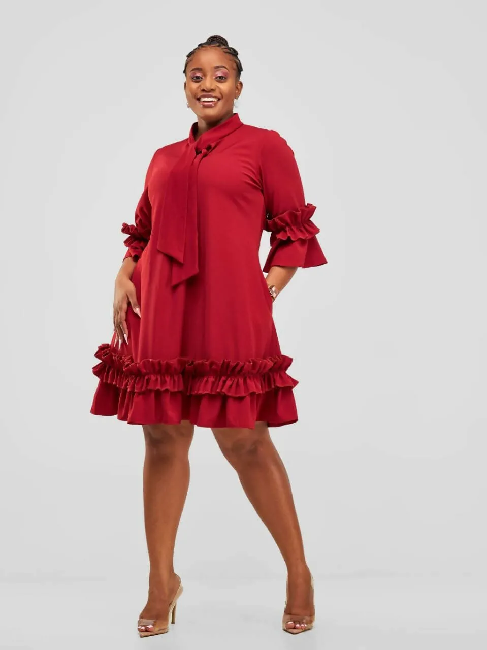 Jolly Fancy Wear Lulu Shift Dress - Rust Brown