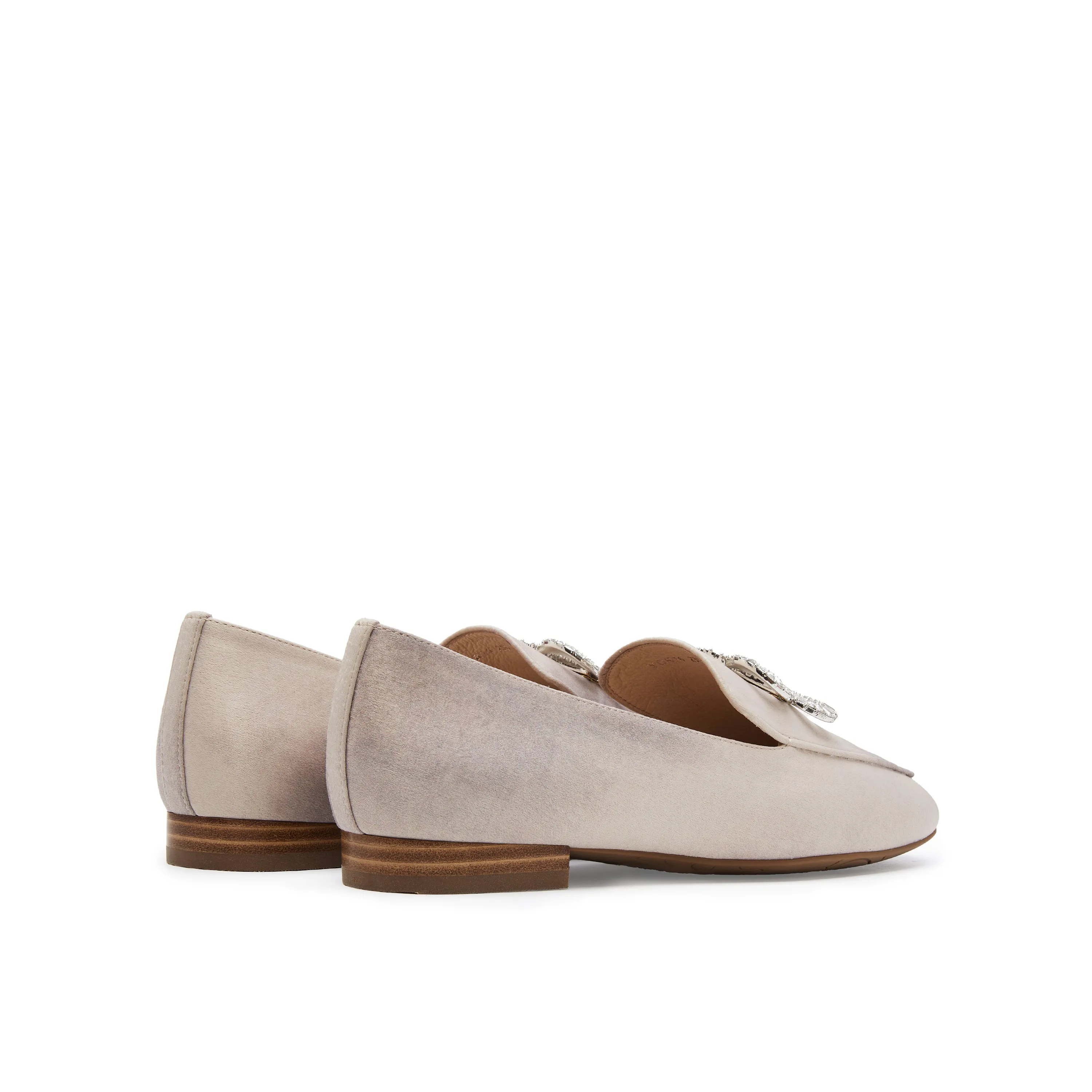 JP Infinity Crystal Embellished Buckle Loafers