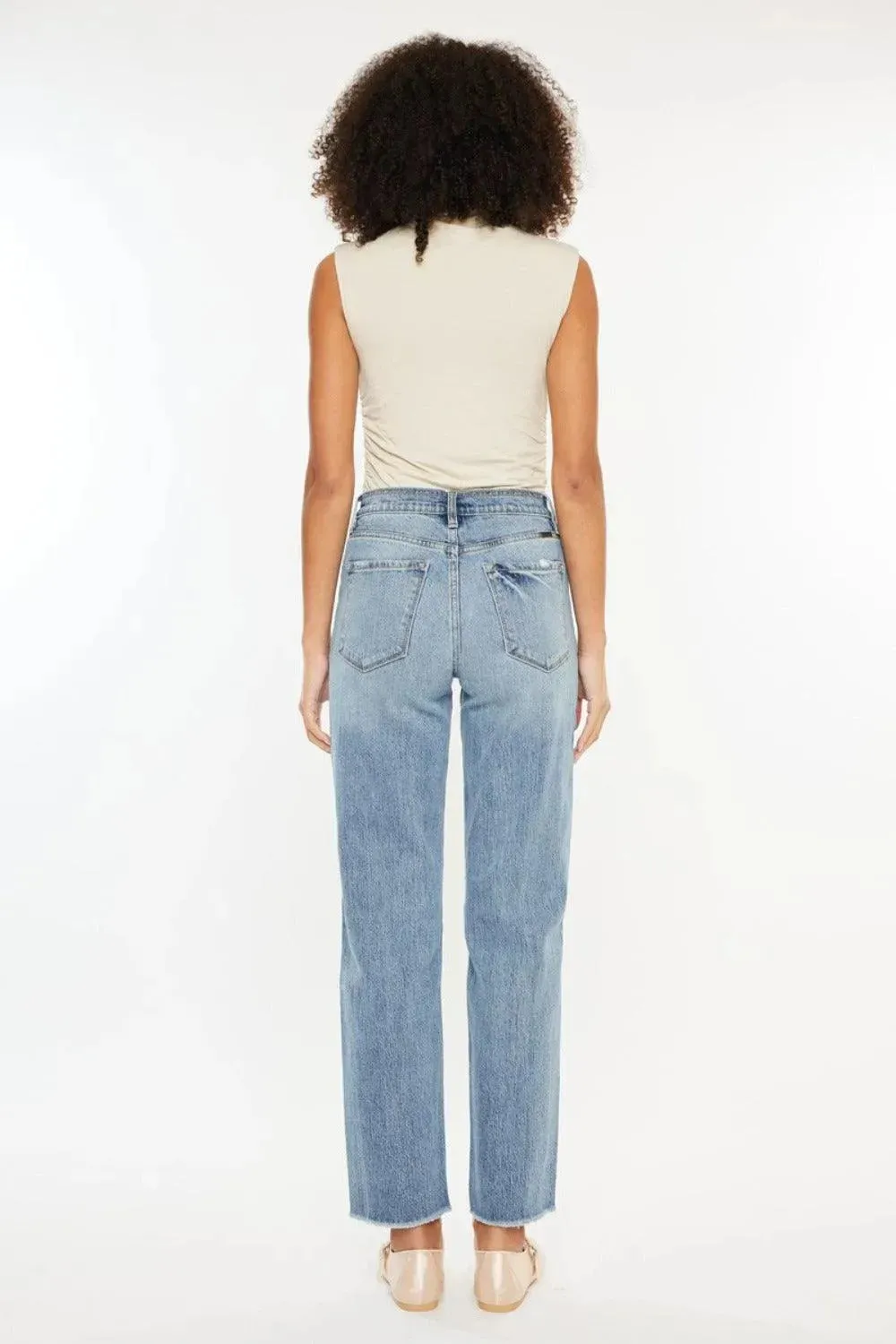 Kancan Ultra High Rise Distressed Straight Jeans