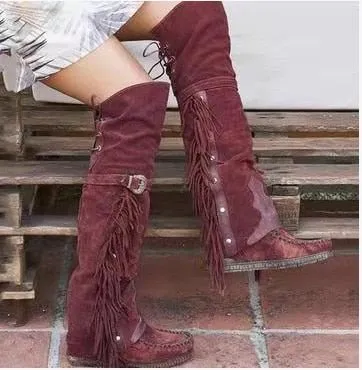 Knee-High Boho Boots