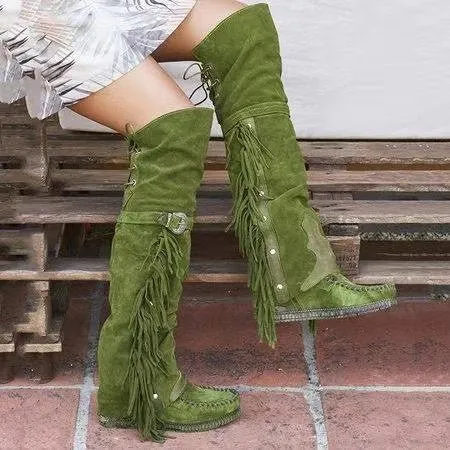 Knee-High Boho Boots