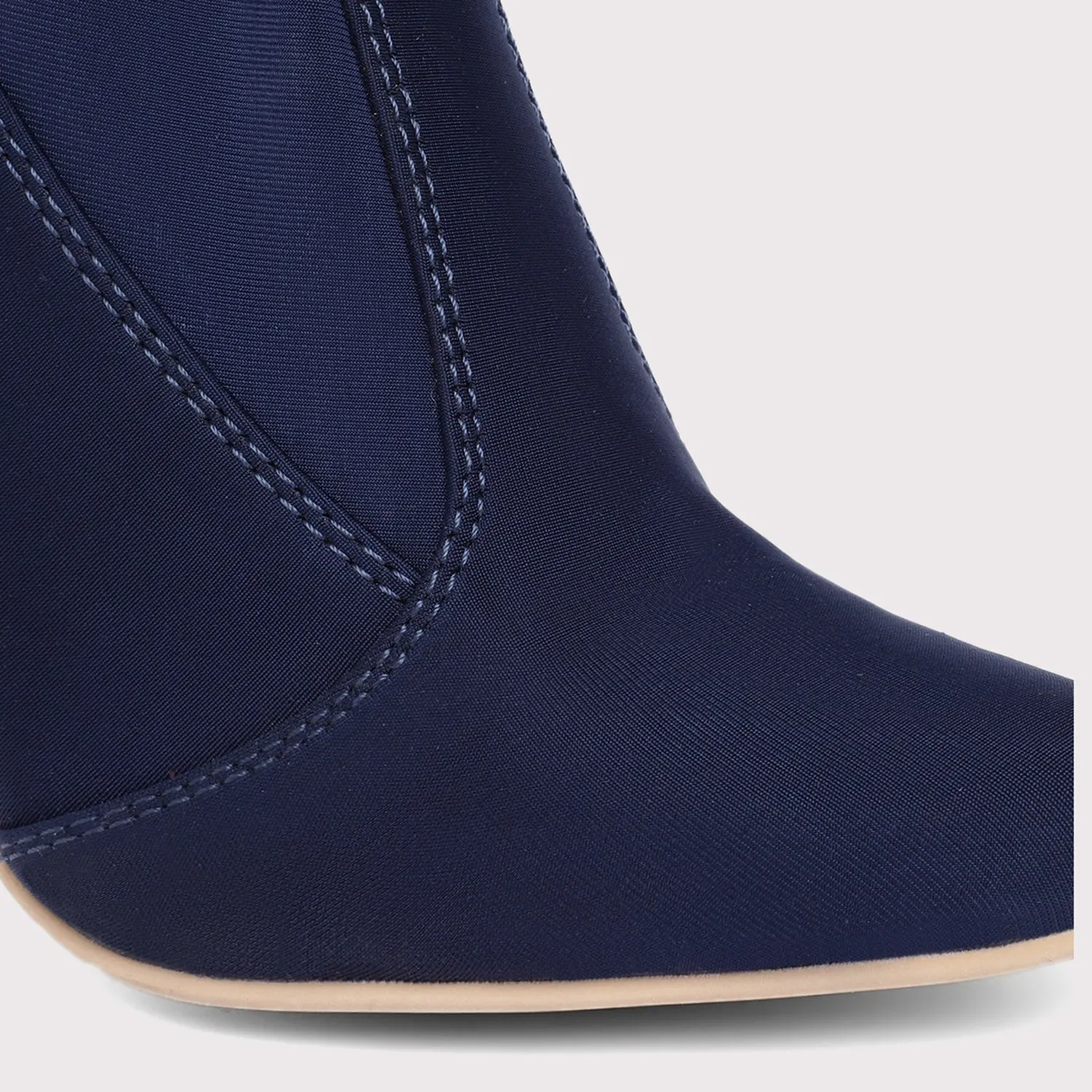 Knee High Stiletto Boots - Navy Blue