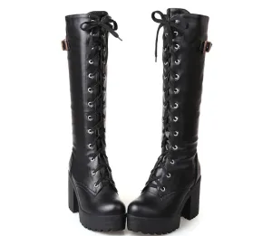 Lacing Knee High Boots