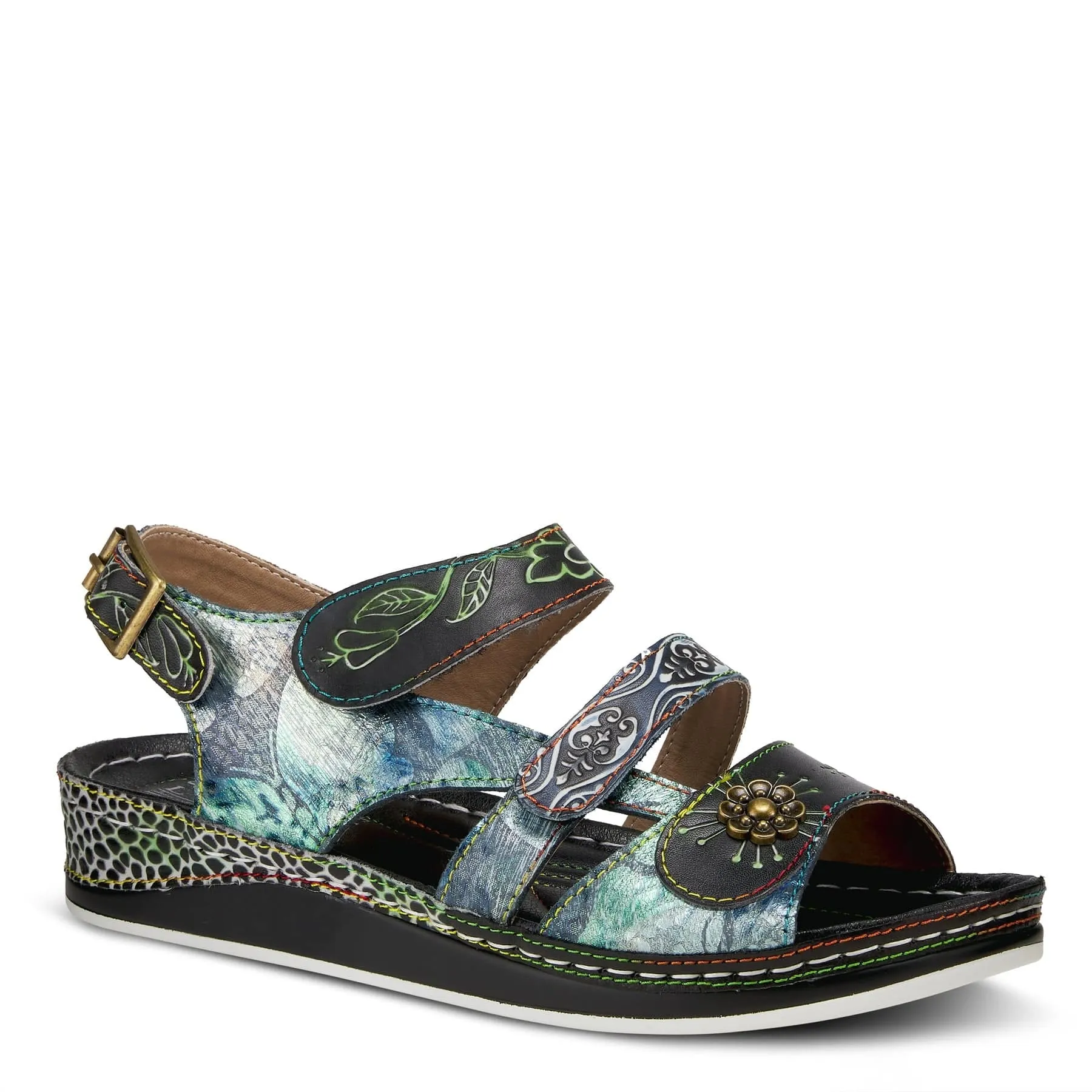 L'Artiste Women's Sumacah Sandals- Black Multi
