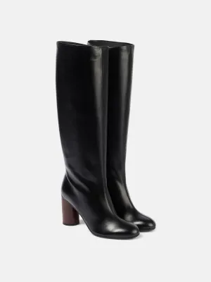 Leather knee-high boots