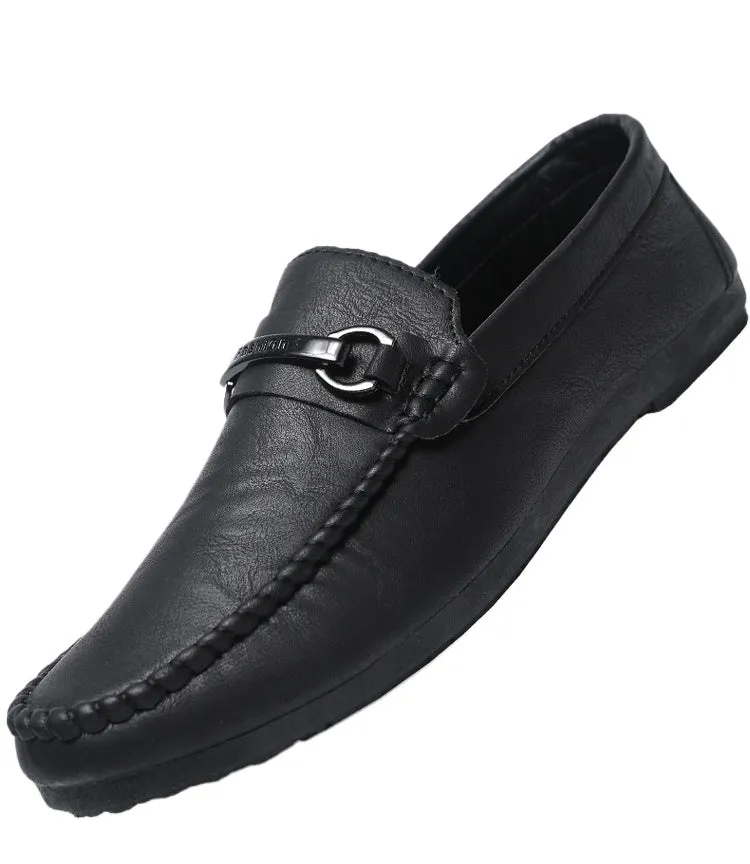Low-top men's soft-soled shoes, one-pedal loafers, wear-resistant trend handmade high-end British business lazy leather shoes