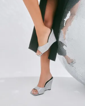 Maria Silver Rhinestone Wedge
