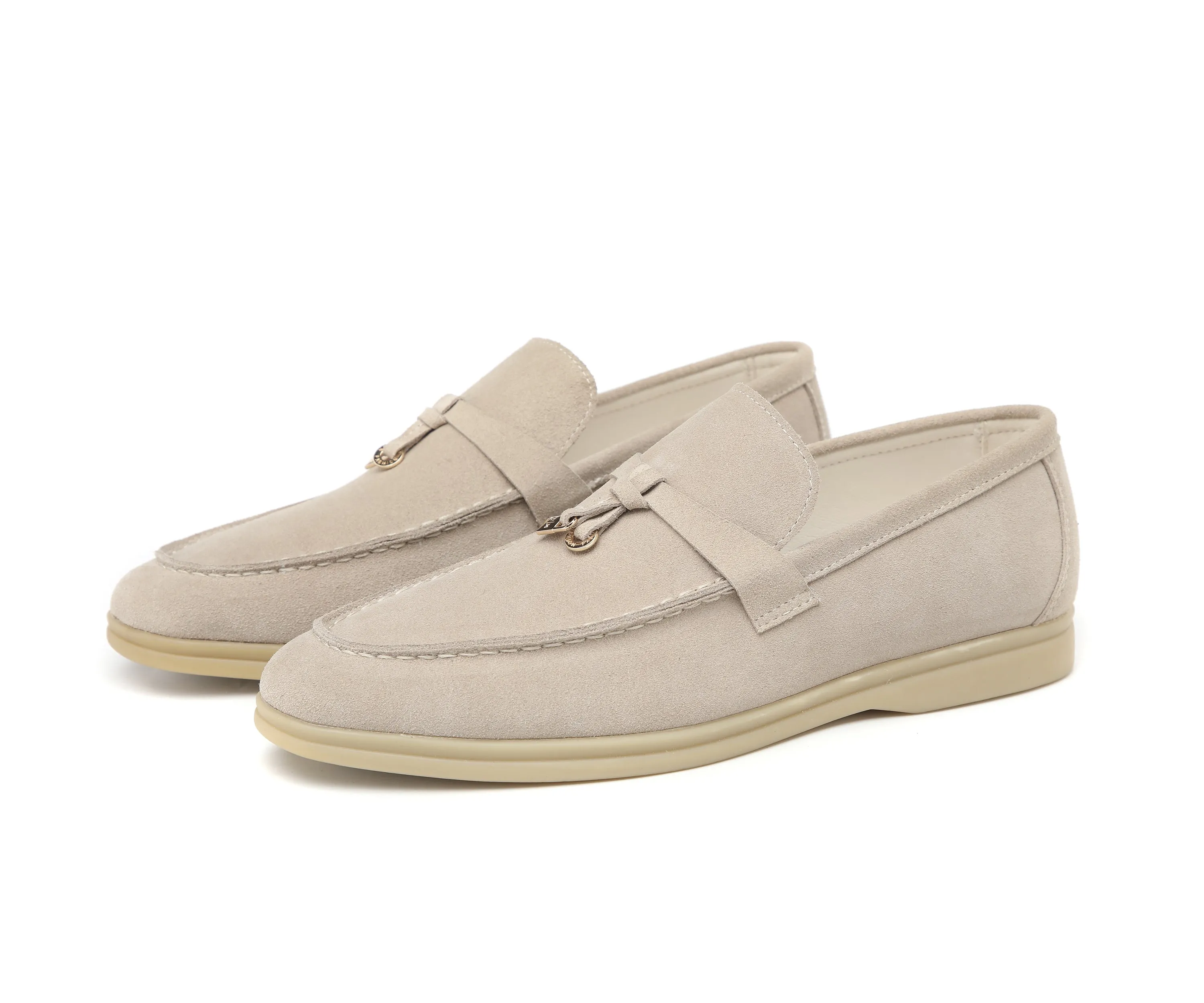 Men's Calf Leather Gold Lock Loafers