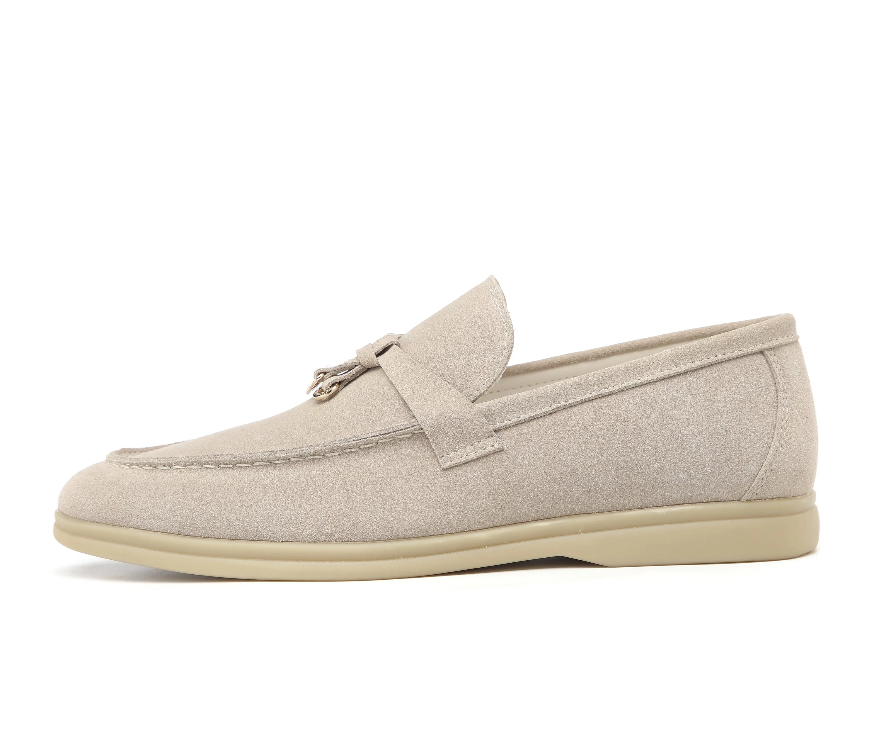 Men's Calf Leather Gold Lock Loafers