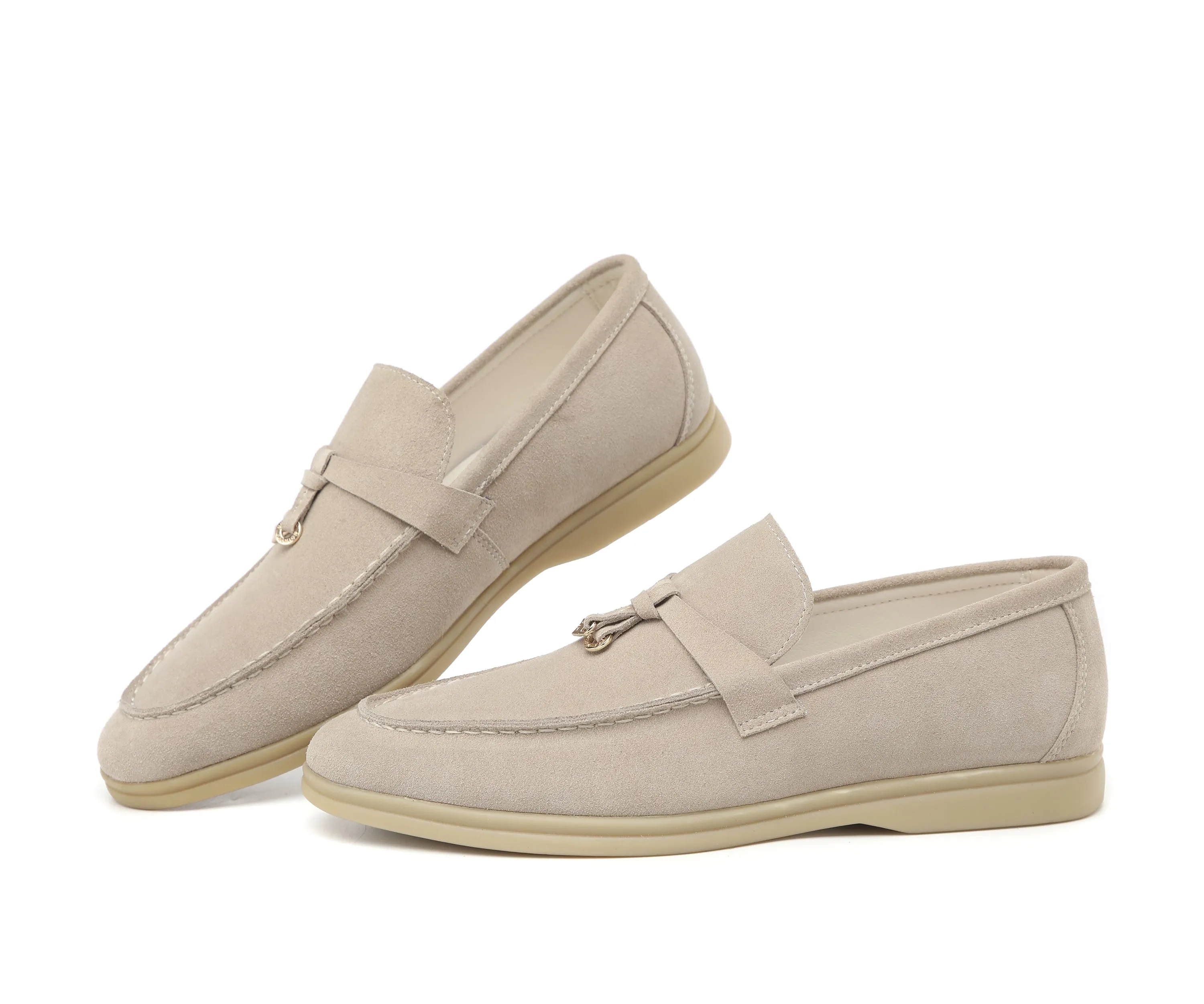 Men's Calf Leather Gold Lock Loafers