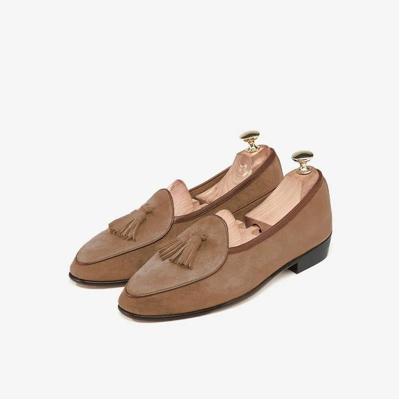 Mens Tassel Loafer Cowhide Slip-On