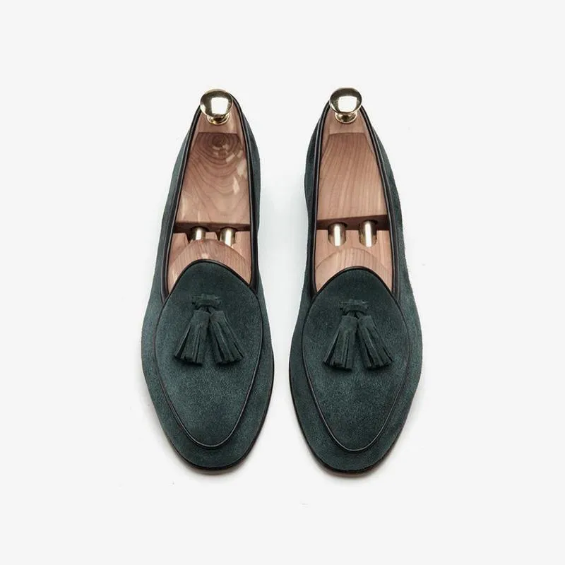 Mens Tassel Loafer Cowhide Slip-On