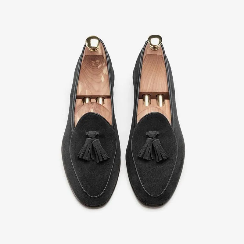 Mens Tassel Loafer Cowhide Slip-On