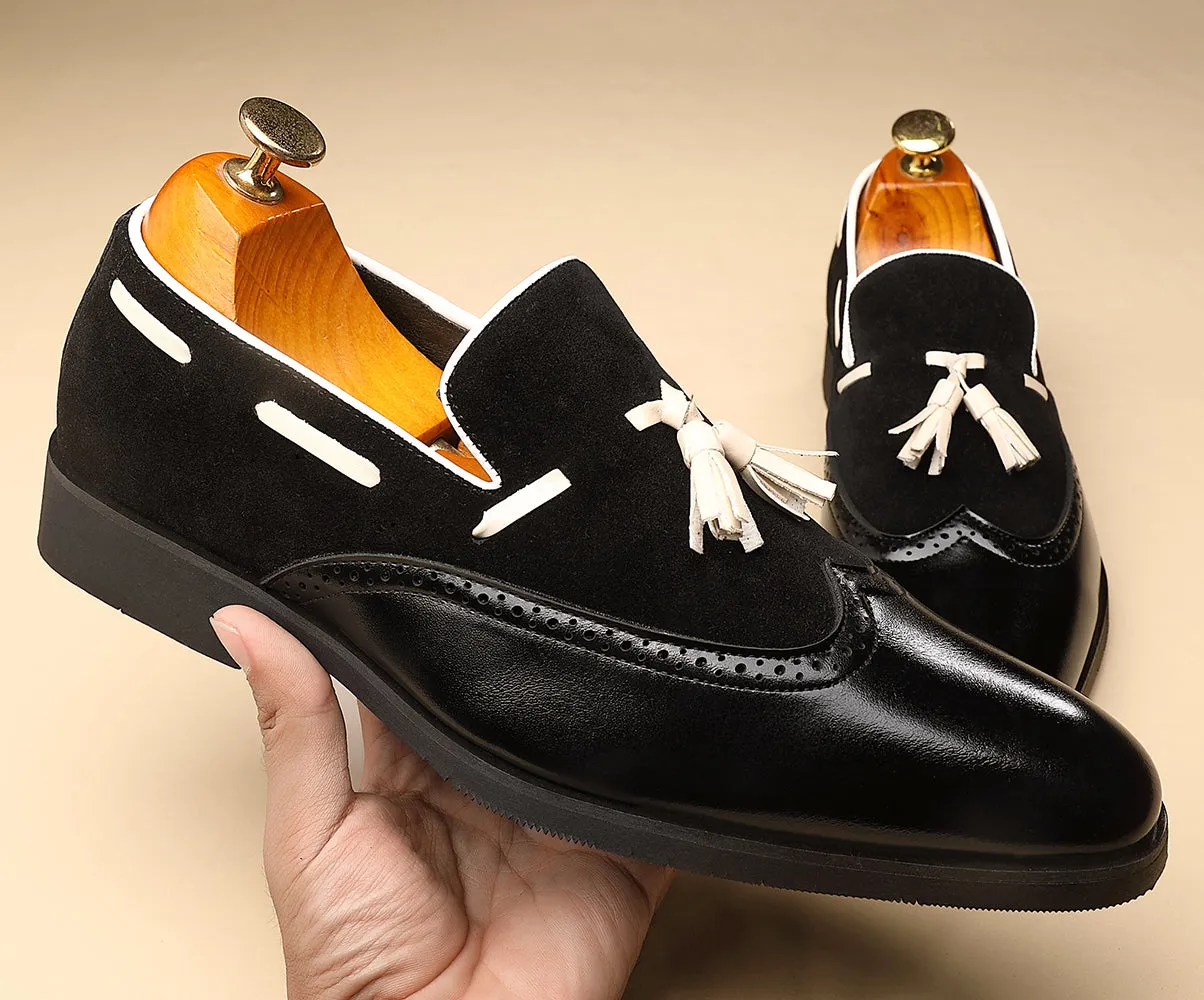 Men's Wingtip Tassel Smoking Loafers