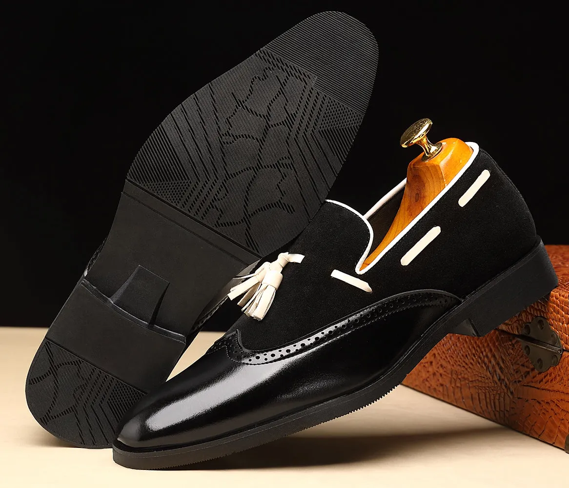 Men's Wingtip Tassel Smoking Loafers