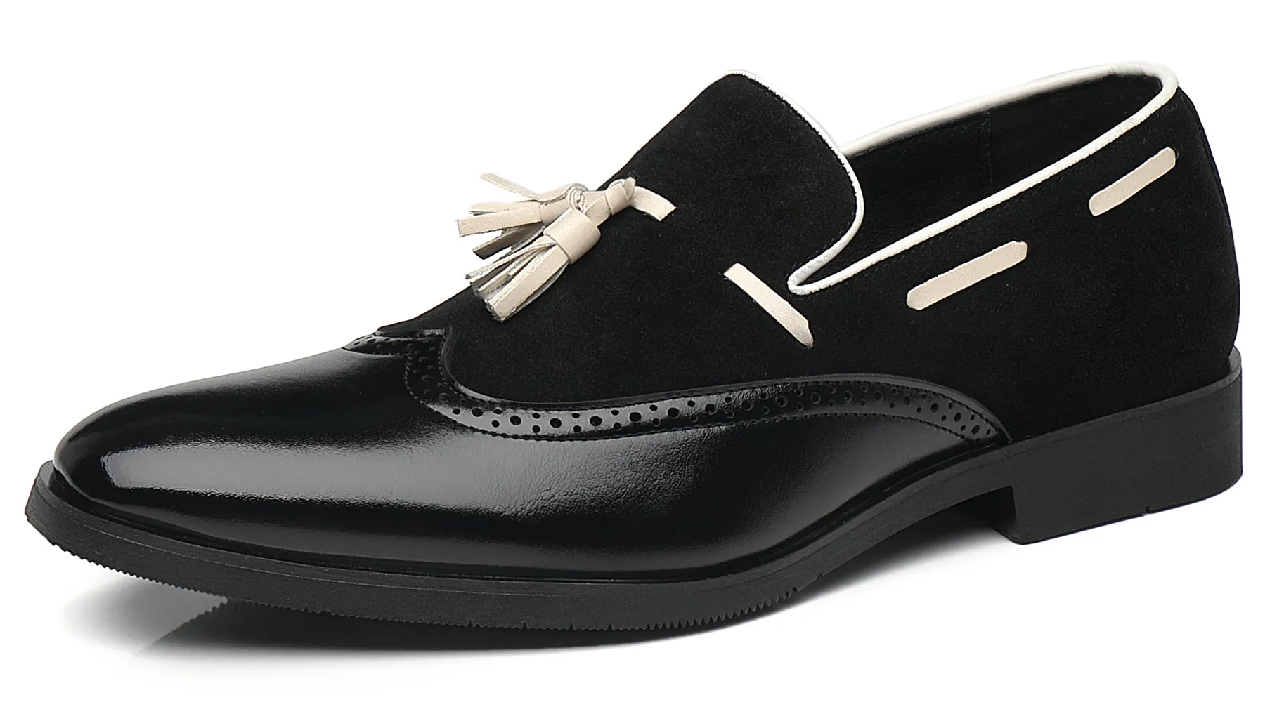 Men's Wingtip Tassel Smoking Loafers