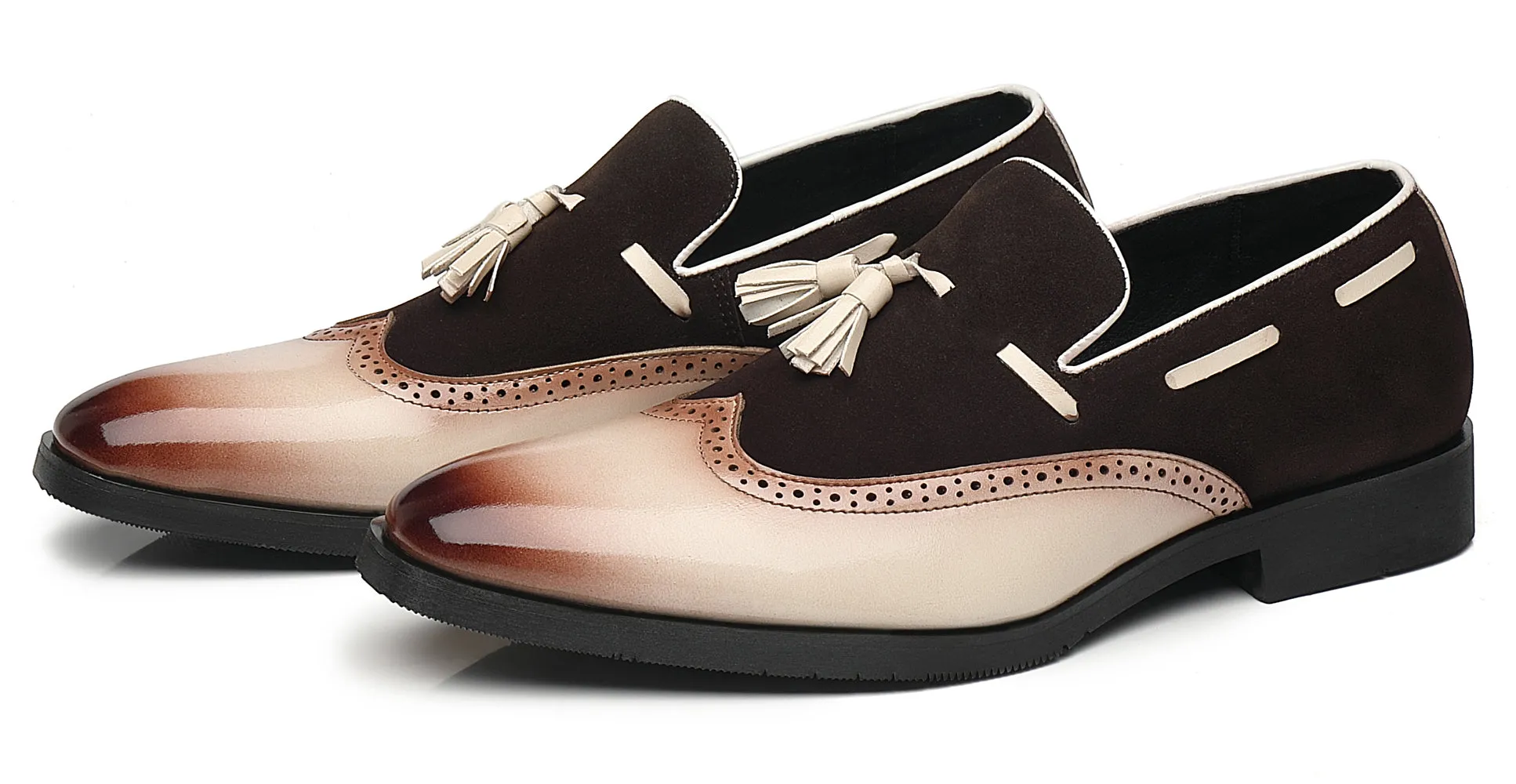 Men's Wingtip Tassel Smoking Loafers