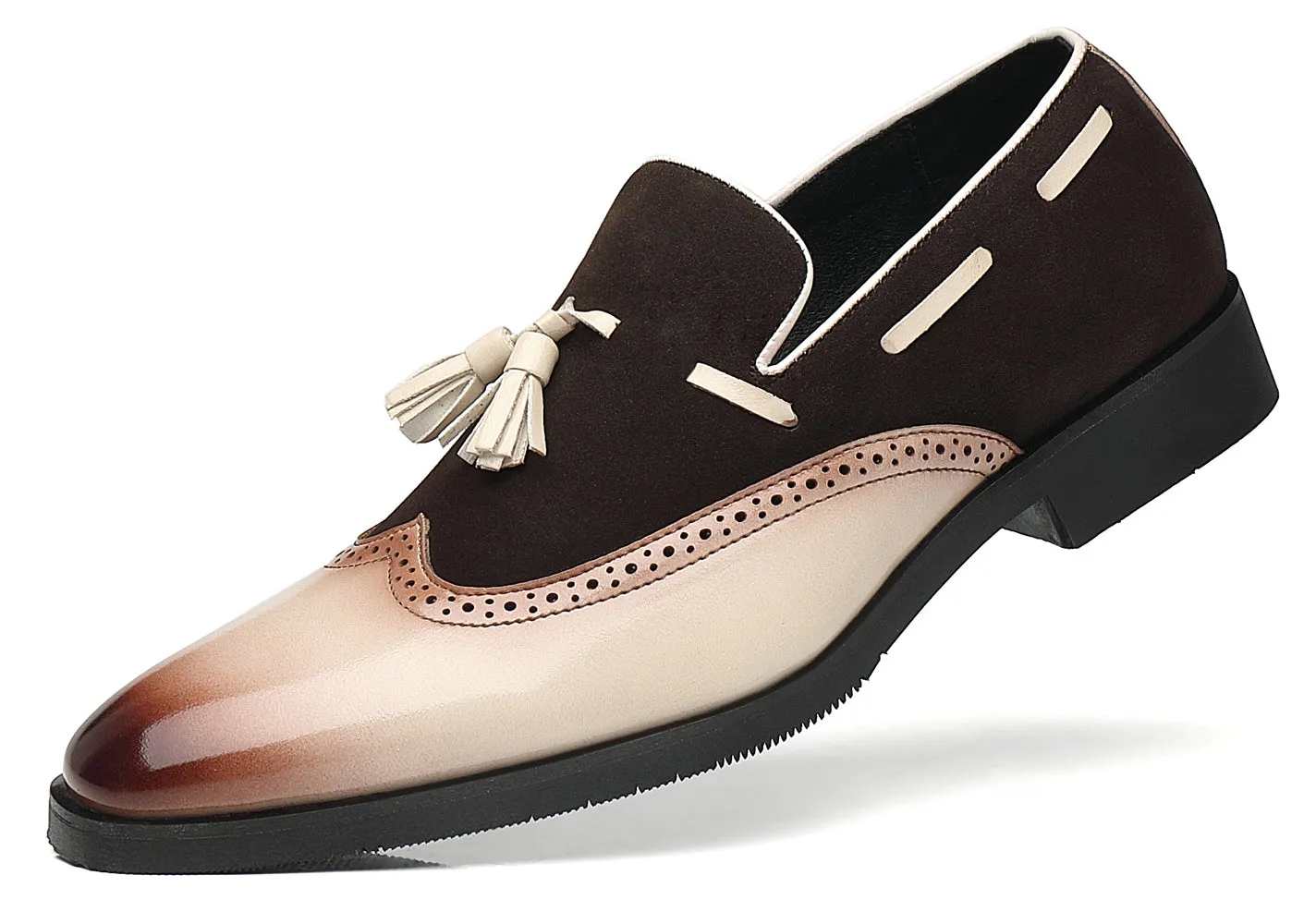 Men's Wingtip Tassel Smoking Loafers