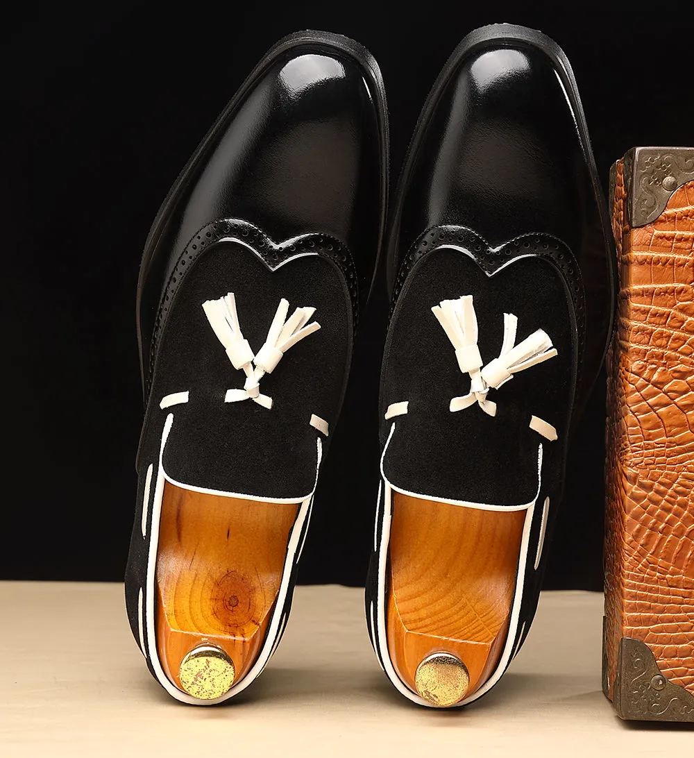 Men's Wingtip Tassel Smoking Loafers