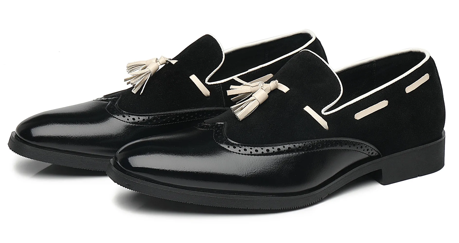 Men's Wingtip Tassel Smoking Loafers
