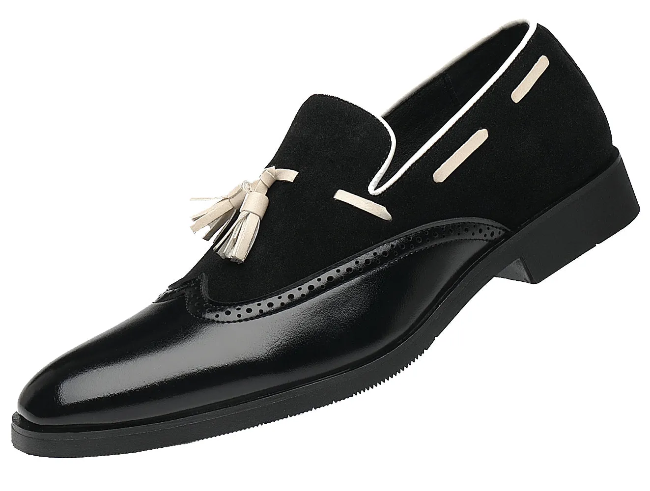 Men's Wingtip Tassel Smoking Loafers