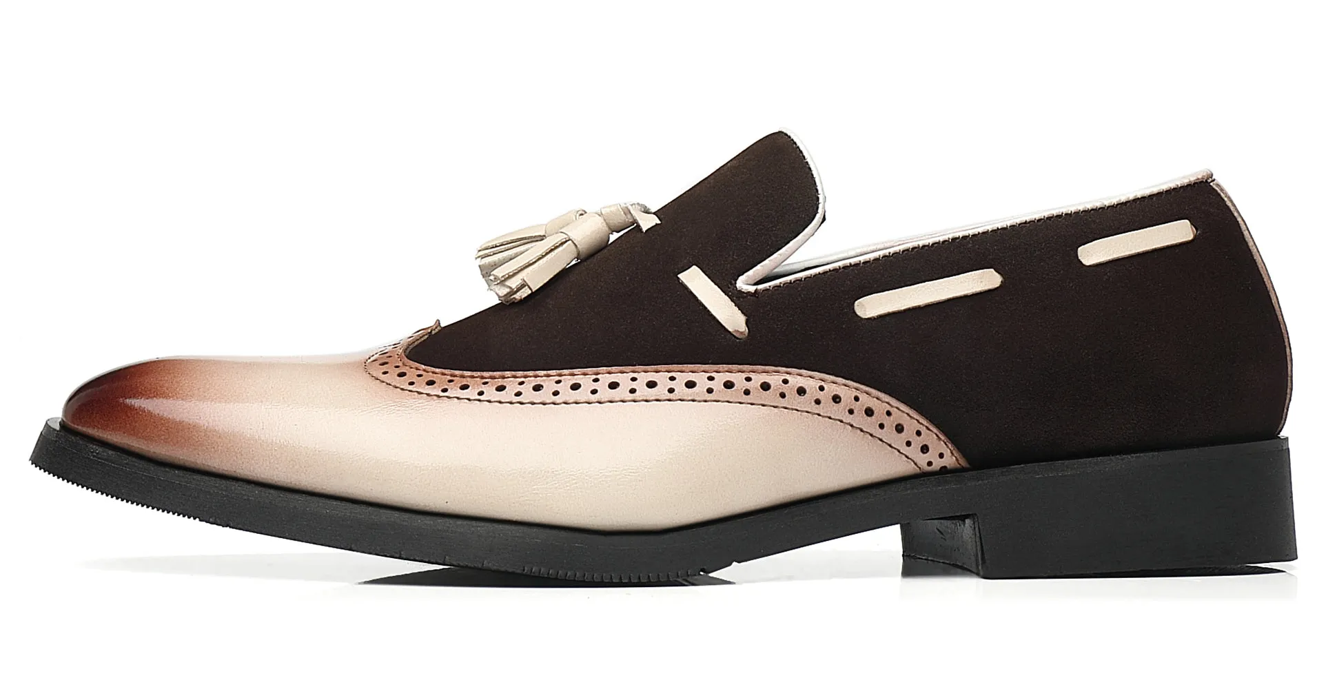 Men's Wingtip Tassel Smoking Loafers