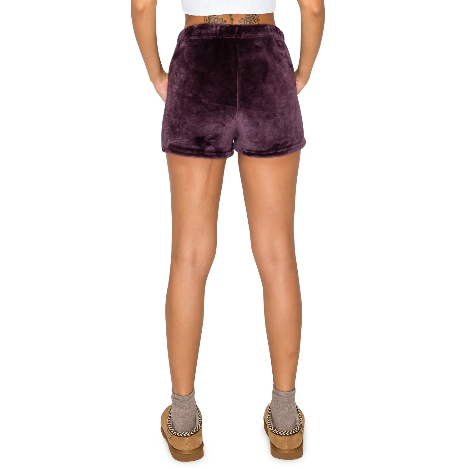 Minky Fleece Sweatshorts - Plum