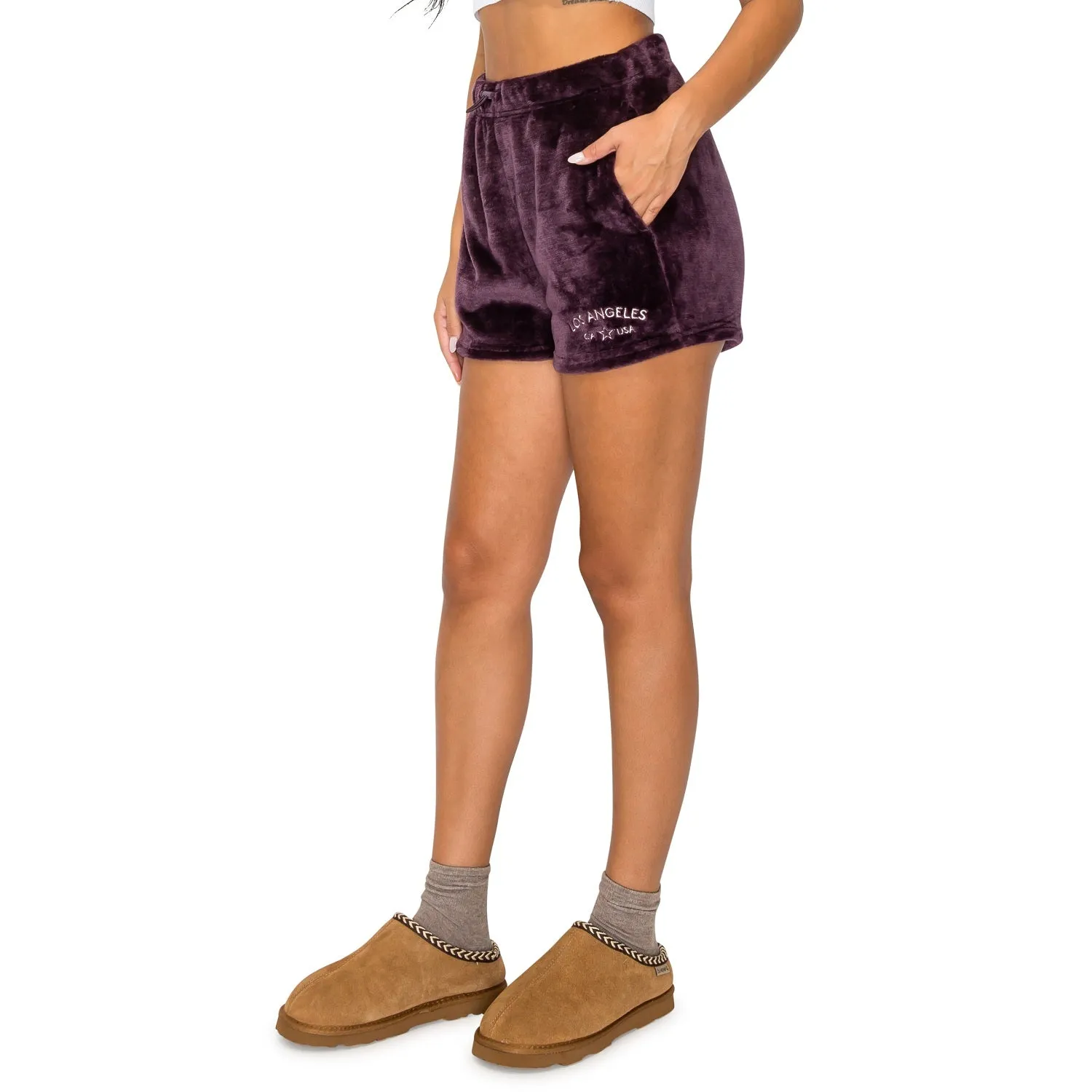 Minky Fleece Sweatshorts - Plum