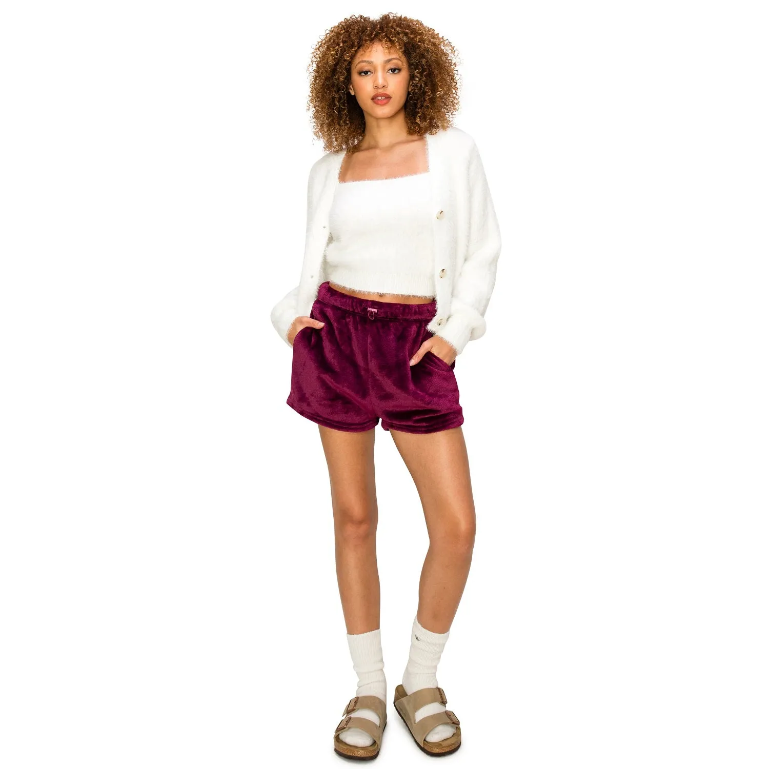 Minky Fleece Sweatshorts - Purple Potion
